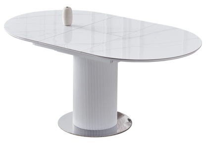 Table à manger extensible ronde céramique marbre | Xavi