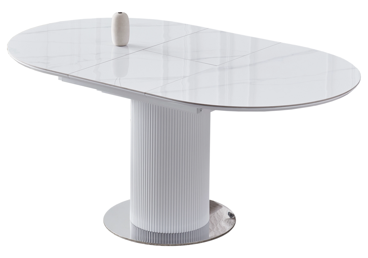 Ensemble table marbre blanc et 4 chaises noires | Xavi