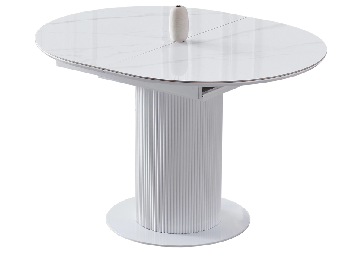 Table à manger extensible ronde céramique marbre | Xavi