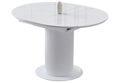 Table à manger extensible ronde céramique marbre | Xavi