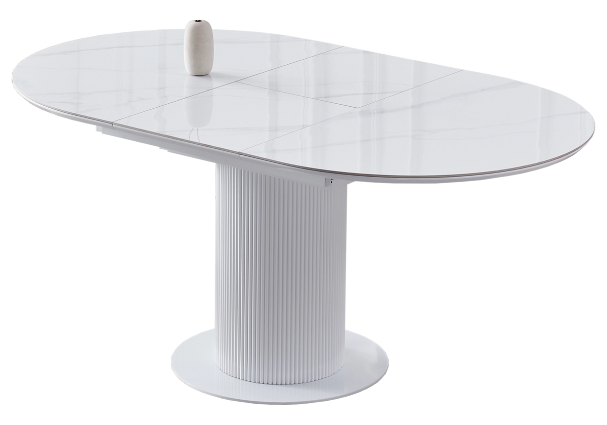 Table à manger extensible ronde céramique marbre | Xavi