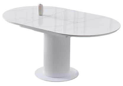 Table à manger extensible ronde céramique marbre | Xavi