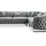 canapé turc angle capitonné velours gris doré chesterfield – paris gauche.3
