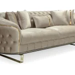canapé turc capitonné velours beige doré chesterfield – paris.4