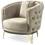 canapé turc capitonné velours beige doré chesterfield – paris.6