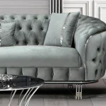 canapé turc capitonné velours gris argent chesterfield – paris.7