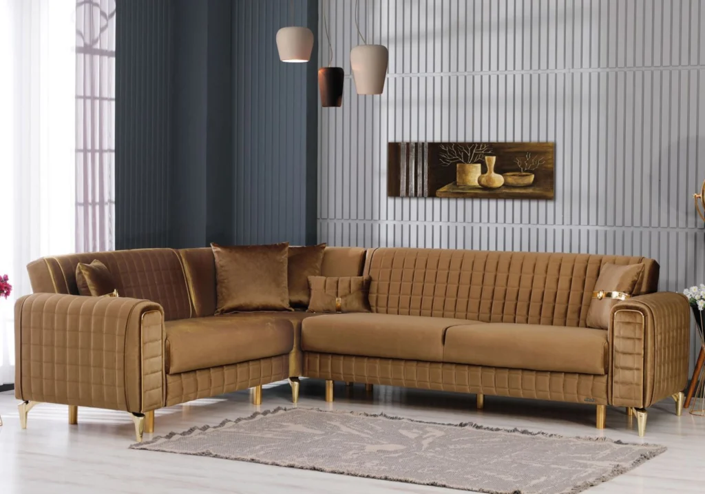 canapé d’angle velours camel convertible coffre – atlas.1