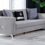 canapé velours gris convertible avec coffre zara.2