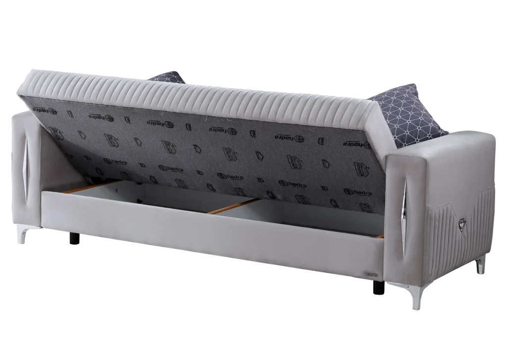canapé velours gris convertible avec coffre zara.4