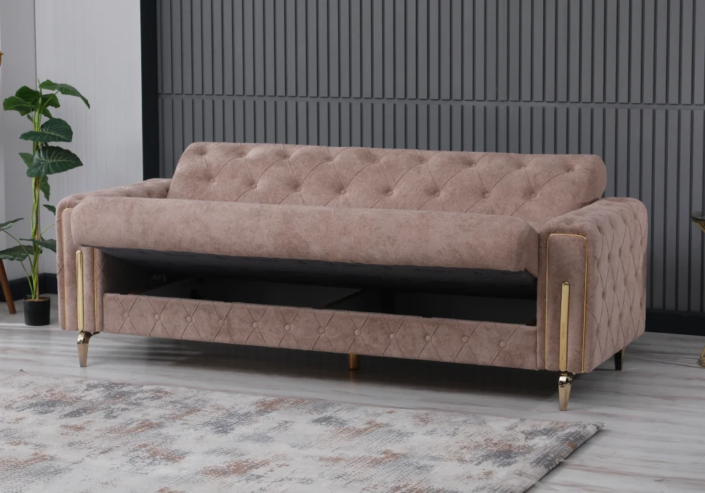 canapé velours moka convertible coffre – prag.5