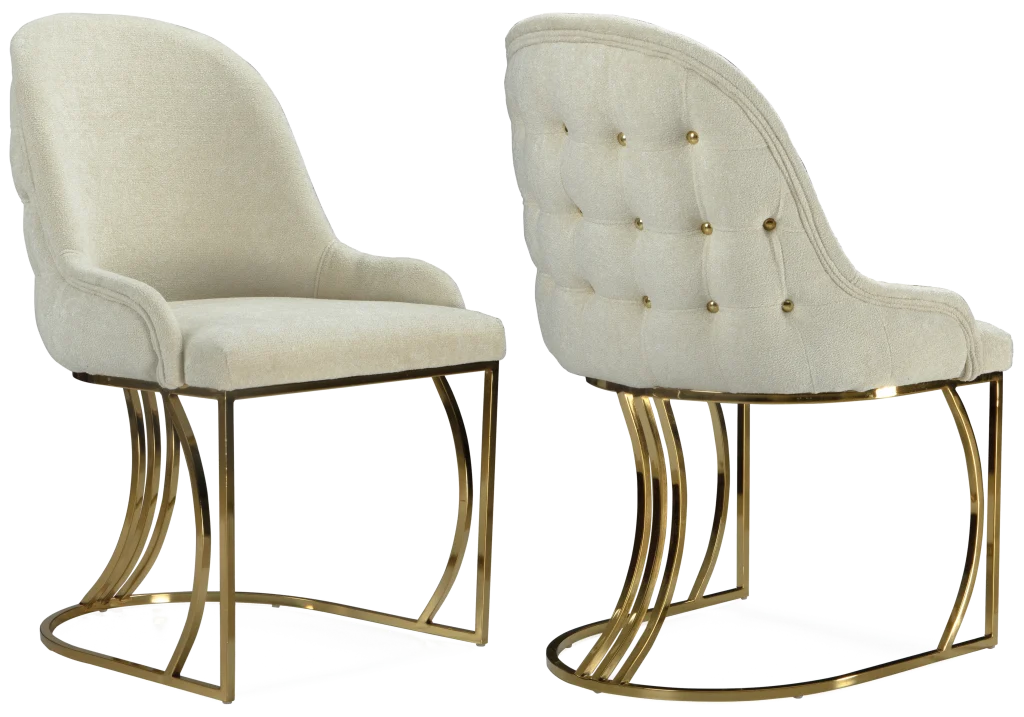 chaise salle à manger design doré beige – sara.1