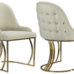 chaise salle à manger design doré beige – sara.1