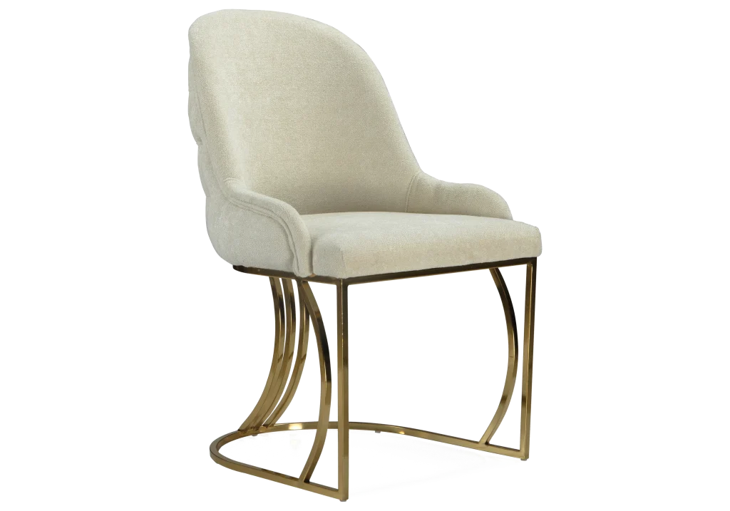 chaise salle à manger design doré beige – sara.2