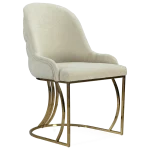 chaise salle à manger design doré beige – sara.2
