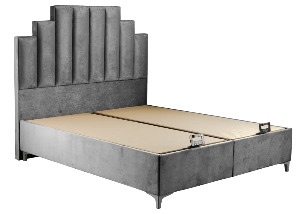 lit turc complet velours gris coffre de rangement – polo.4